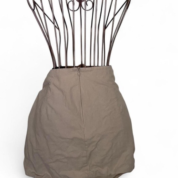 Dreimp Beige Wrap Mini Skirt - Women's Size 6 (M/38) 100% Cotton Asymmetrical - Picture 3 of 5